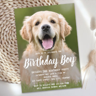 Puppy Dog Birthday Party Pet Photo Invitation