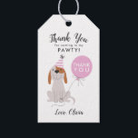 Puppy Dog Birthday Party Pink Favour Gift Tags<br><div class="desc">Fun and cute party favour tag for your child's puppy dog theme birthday party. Illustration of a dog with pink party hat and balloon. The text says "thank you for coming to my pawty!" Customise this product by adding your child's name at the bottom. Great for a girl's birthday party....</div>