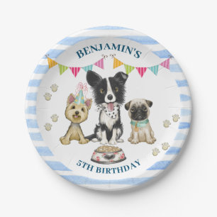 Puppy Dog Birthday Pawty Paper Plate