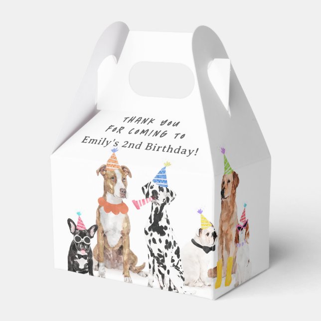 Puppy Dog Birthday Thank You  Favour Box (Front Side)