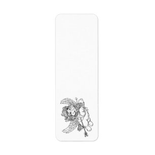 Puppy Dog Cupid Angel Return Address Label