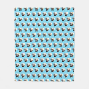 Puppy Dog Custom Photo Pattern Fleece Blanket