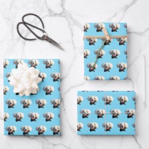 Puppy Dog Custom Photo Pattern Wrapping Paper Sheet