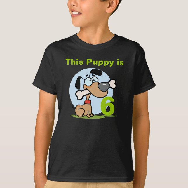 Puppy Dog Customisable Birthday T-shirt (Front)