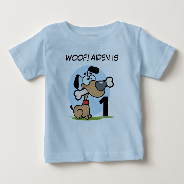 Puppy Dog Customisable Birthday Tshirts (Front)
