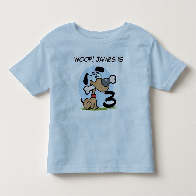 Puppy Dog Customisable Birthday Tshirts (Front)