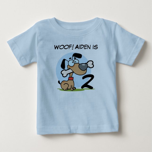 Puppy Dog Customisable Birthday Tshirts (Front)