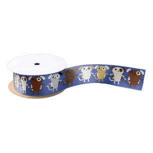 Puppy Dog Cute Colourful Kid's Birthday Party Them Satin Ribbon