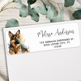 Puppy Dog Cute German Shepherd Return Address Label