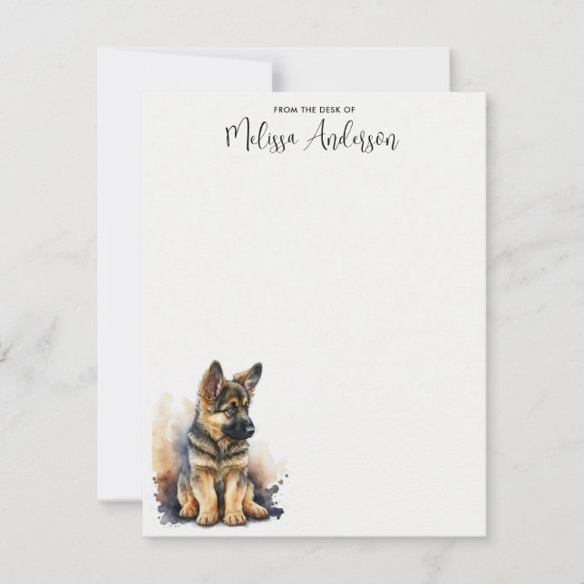 Puppy Dog Cute Personalised German Shepherd Card (Front)