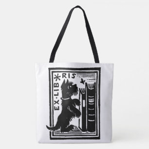 Puppy Dog Ex Libris Book Club Bibliophile Tote Bag
