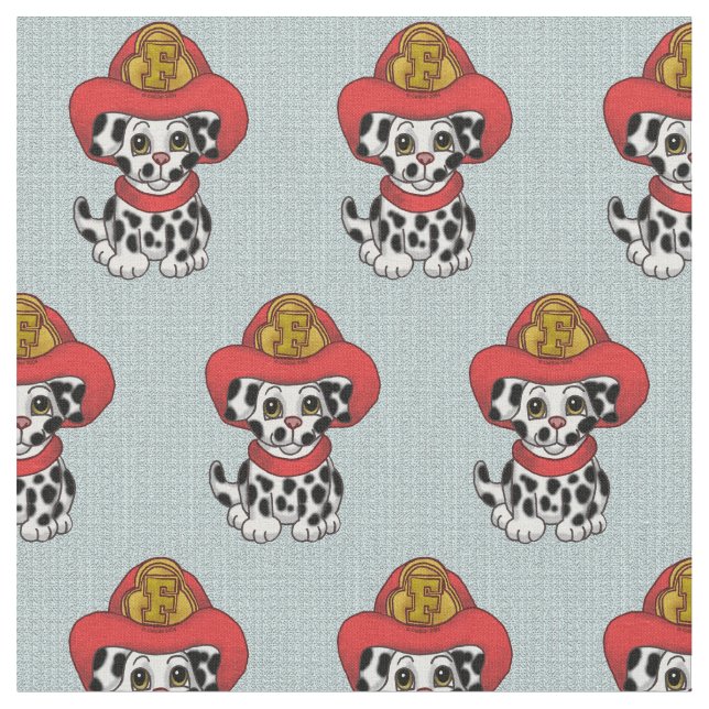 Puppy Dog Firefighter Fabric (Close Up)
