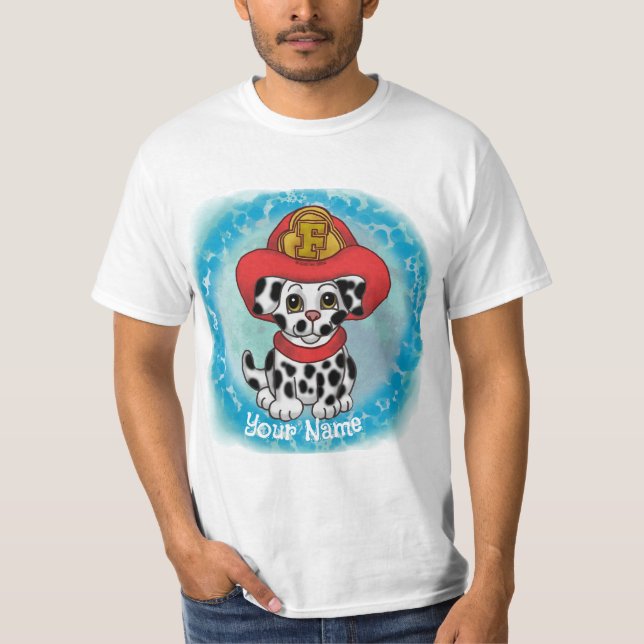 Puppy Dog Firefighter t-shirt (Front)