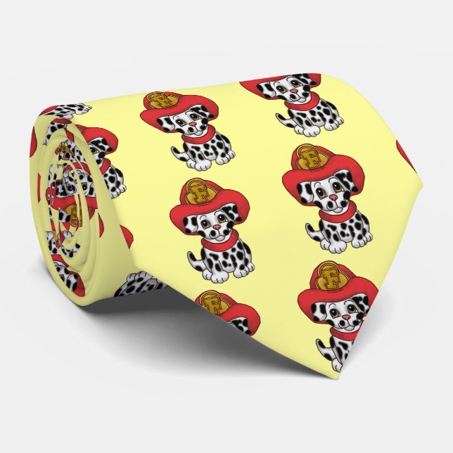 Puppy Dog Firefighter Tie (Rolled)