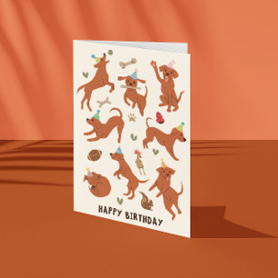 Puppy Dog Happy Birthday Holiday Card