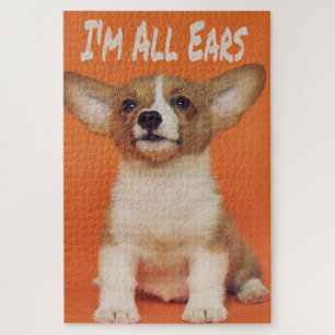 Puppy Dog I'm All Ears, Cute Meme Jigsaw Puzzle