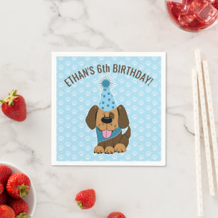 Puppy Dog Kids Birthday Party Napkin