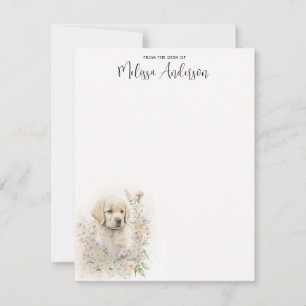 Puppy Dog Modern Watercolor Golden Retriever Card