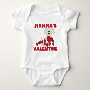 Puppy Dog Momma's Valentine Baby Bodysuit