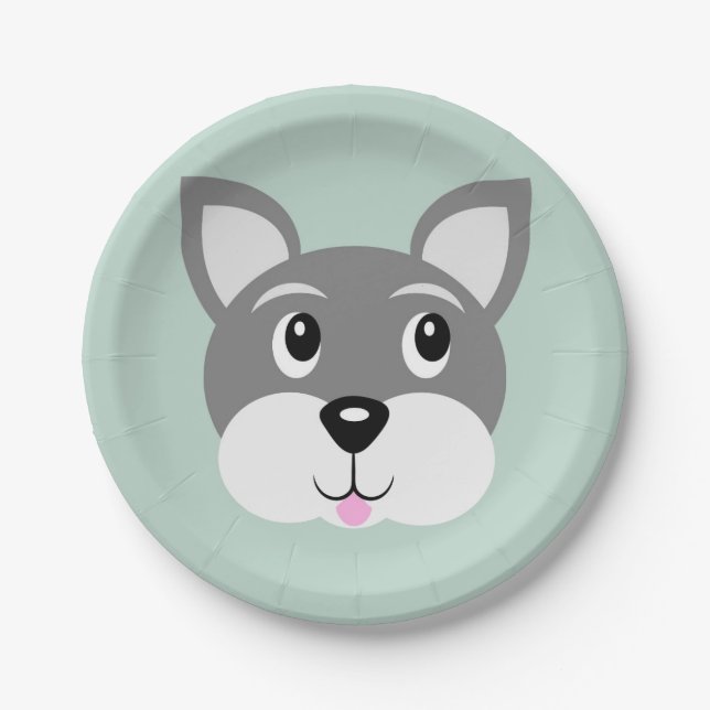 Puppy Dog Paper Plate (Front)