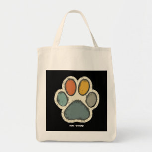 Puppy Dog Paw Print Animal Lover Peace Design Tote Bag