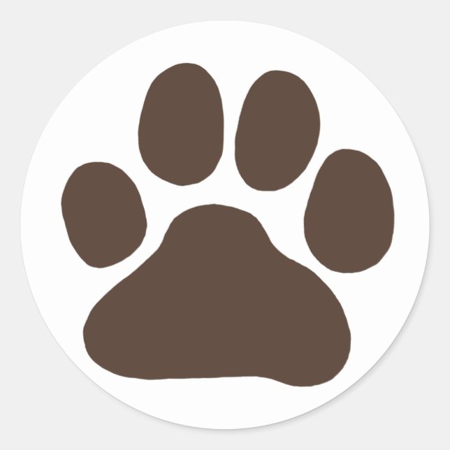 Puppy Dog Paw Print | Cute Canine Pawprint Classic Round Sticker (Front)