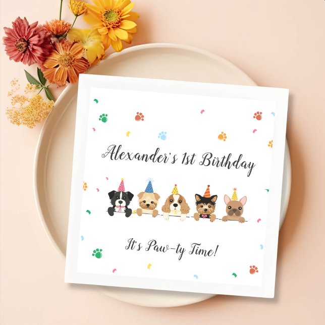 Puppy Dog Paw-ty Birthday Party Napkins (Creator Uploaded)