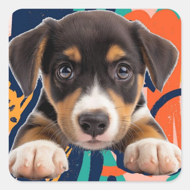 Puppy, Dog,pet Square Sticker (Front)