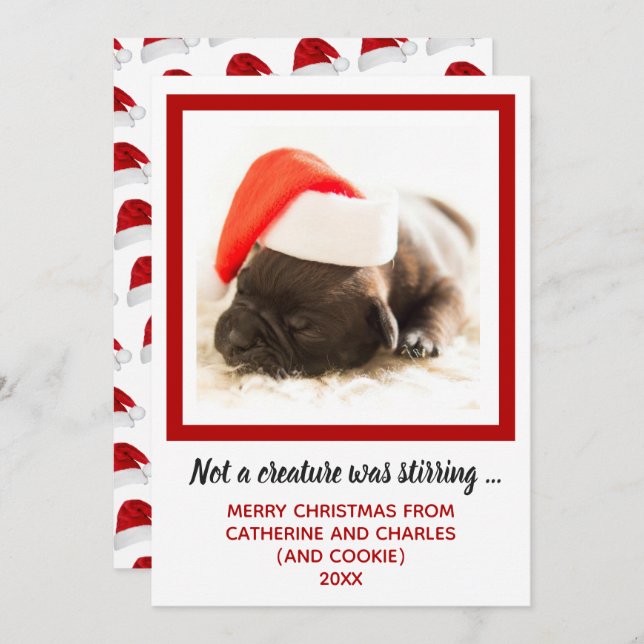 Puppy Dog Photo Pet Holiday Card (Front/Back)