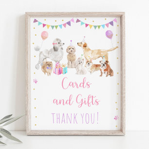 Puppy Dog Pink Girl Birthday Gifts Sign