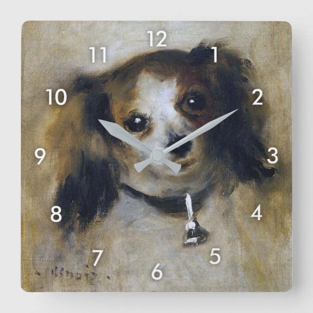 Puppy Dog, Renoir Square Wall Clock (Front)