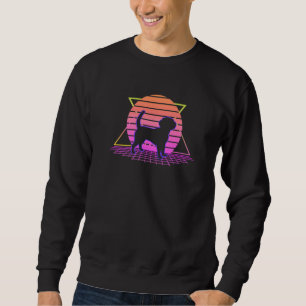 Puppy Dog Retro 80s Style Sunset Puppies Pet Owner Sweatshirt