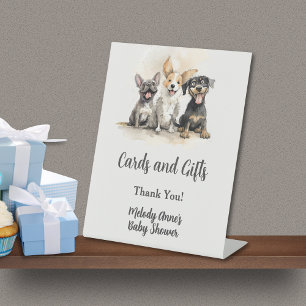 Puppy Dog Tails Boy Baby Shower Cards Gifts Pedestal Sign