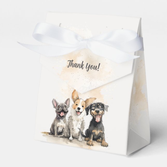 Puppy Dog Tails Boy Baby Shower Thank You Favour Box (Front Side)