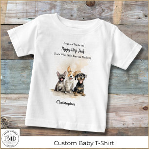 Puppy Dog Tails Rhyme Baby Boy Personalised T-Shirt