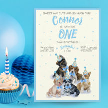 Puppy Dog Theme Boy First Birthday Party