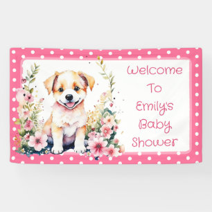 Puppy Dog Themed Personalised Baby Shower Banner