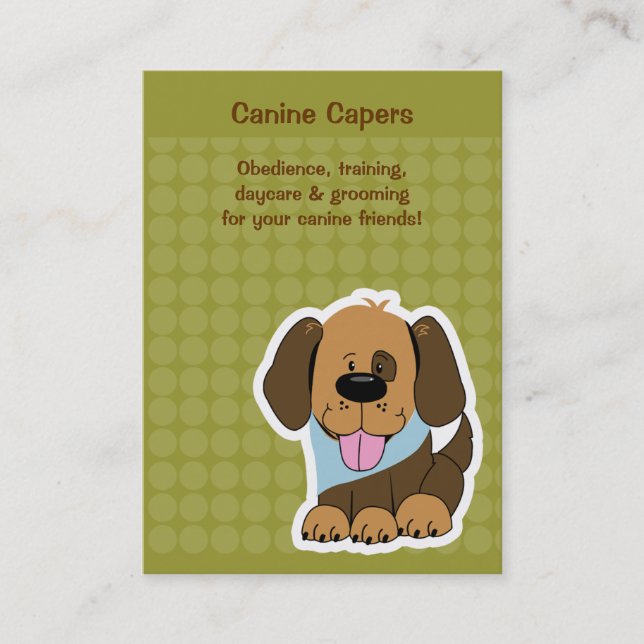 Puppy Dog Training Class Petsitting Pet Sitter Business Card (Front)