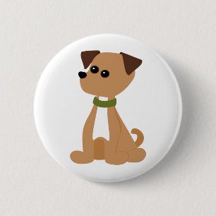 Puppy Doggie in Green 6 Cm Round Badge
