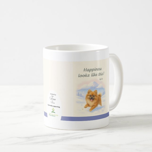 Puppy Dreams Happiness Mug by Tina Tran  (Front Right)