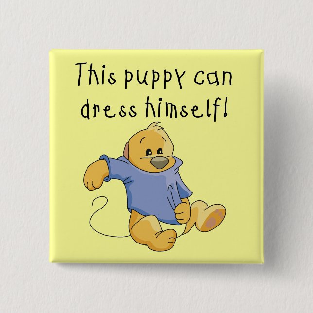 Puppy Dress Up Tshirts and Gifts 15 Cm Square Badge (Front)