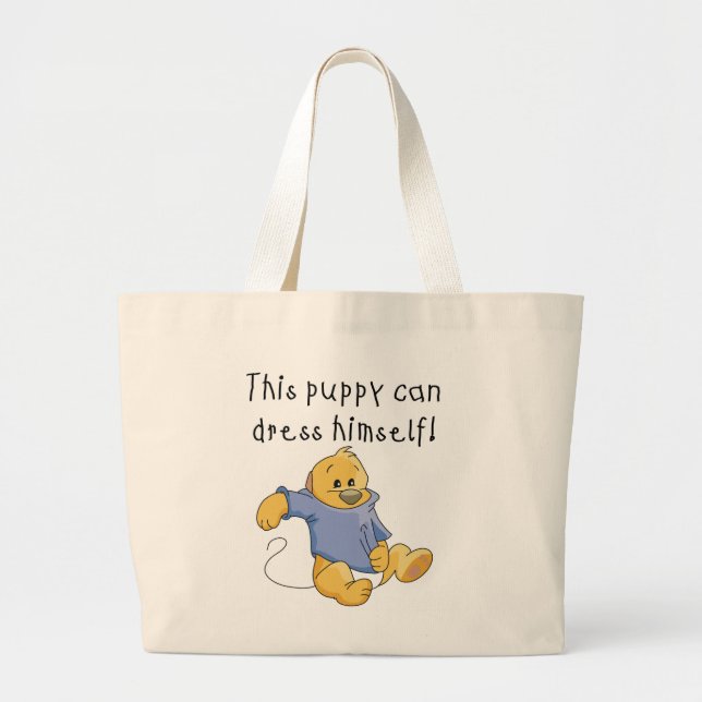 Puppy Dress Up Tshirts and Gifts Large Tote Bag (Front)