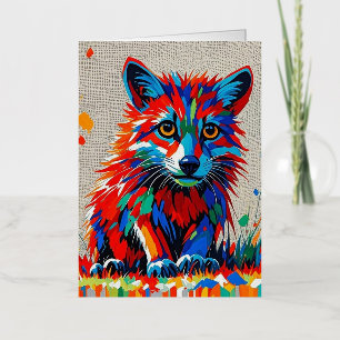 Puppy Expressive abstract animal art design Foil Greeting Card