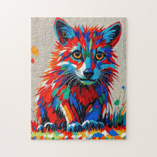 Puppy Expressive abstract animal art design Jigsaw Puzzle