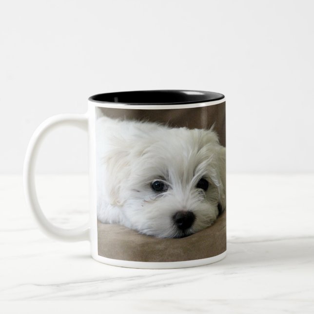 Puppy Eyes Maltese Custom Mug (Left)