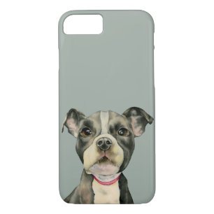 "Puppy Eyes" Pit Bull Dog Watercolor Painting iPhone 8/7 Case