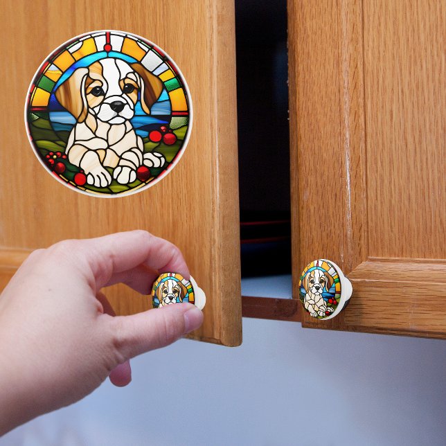 Puppy Faux Stained Glass Ceramic Knob (Creator Uploaded)