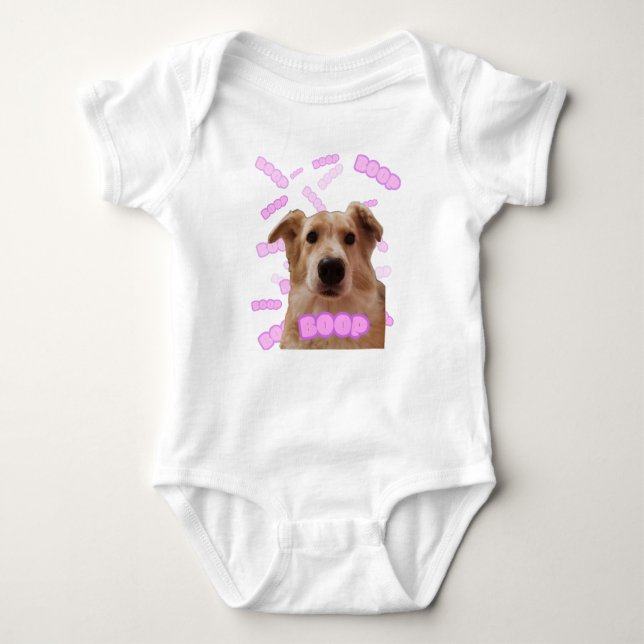 Puppy Fee Boop™ Baby One-Piece - Funny Dog Nose Baby Bodysuit (Front)
