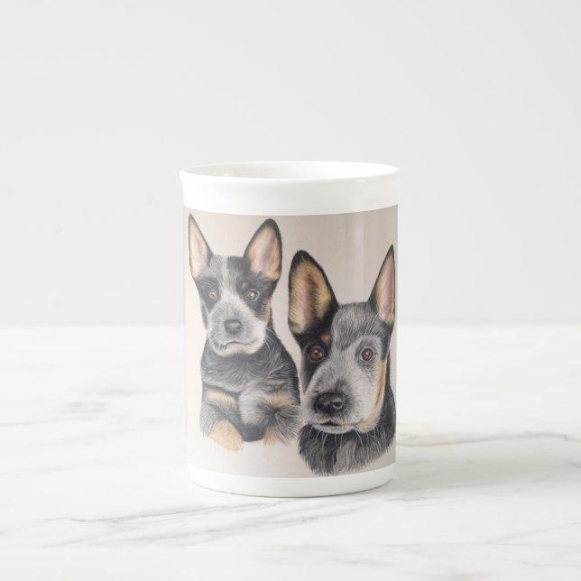 Puppy Fine China Coffee/Tea Cup (Front)