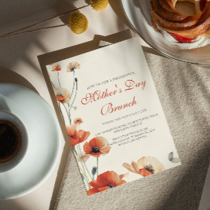 Puppy Flowers Mother's Day Brunch Invitation